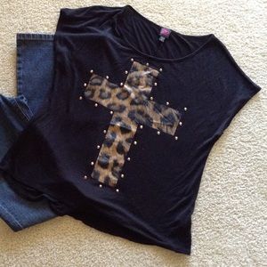 2B BEBE Short Sleeve Black Shirt